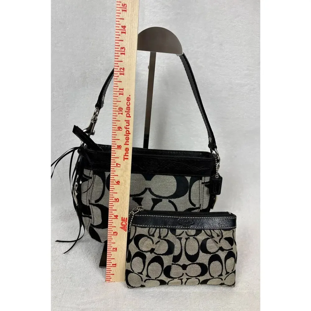 Coach Y2K Mini Zoe Compact Hobo with Matching Signature Pleated Wristlet Pouch